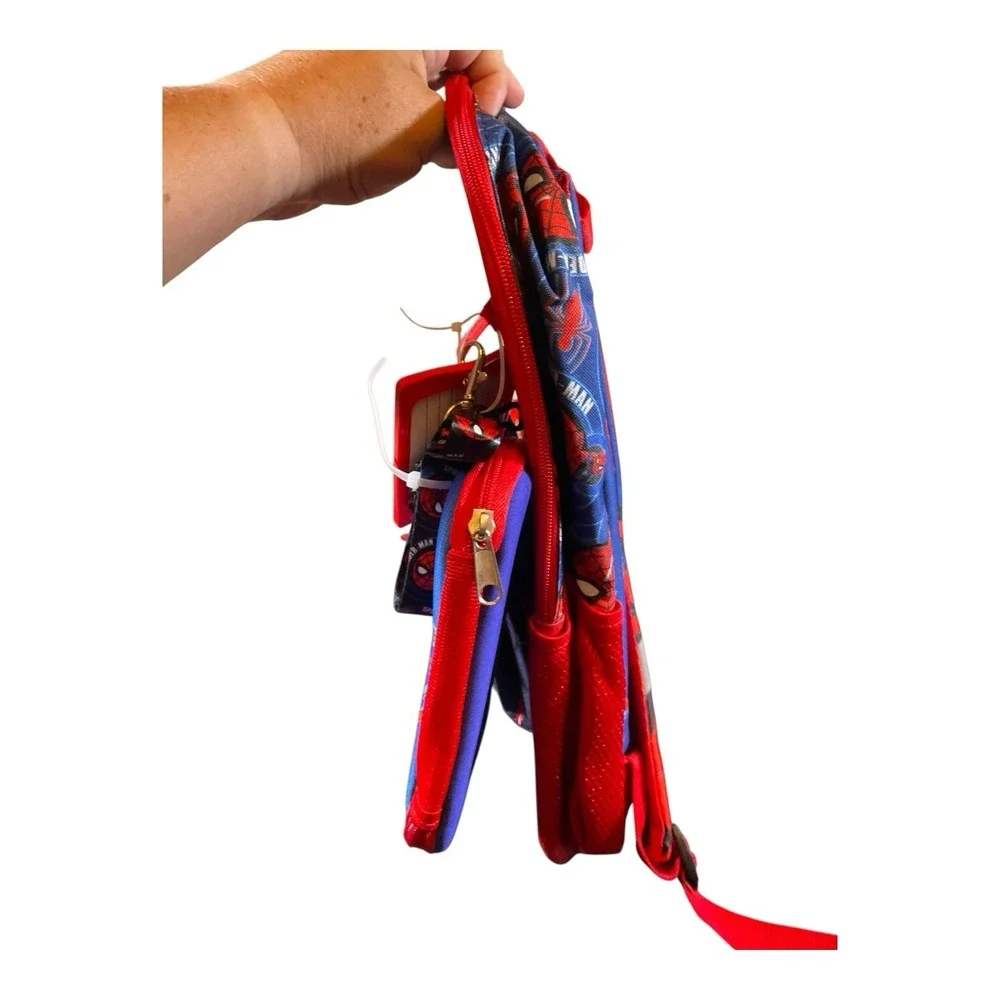 Marvel Spider-Man Kids Boys' School Backpack with Lunch Bag 4-Piece Set Academia